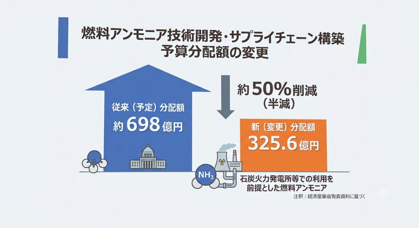 【ニュース】予算半減と設備容量引き下げで露呈したアンモニア混焼の限界 